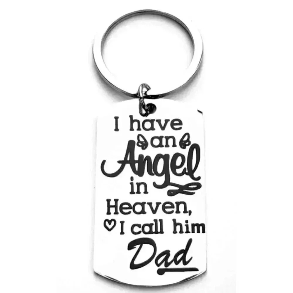 Angel In Heaven I Call Him Dad Keychain